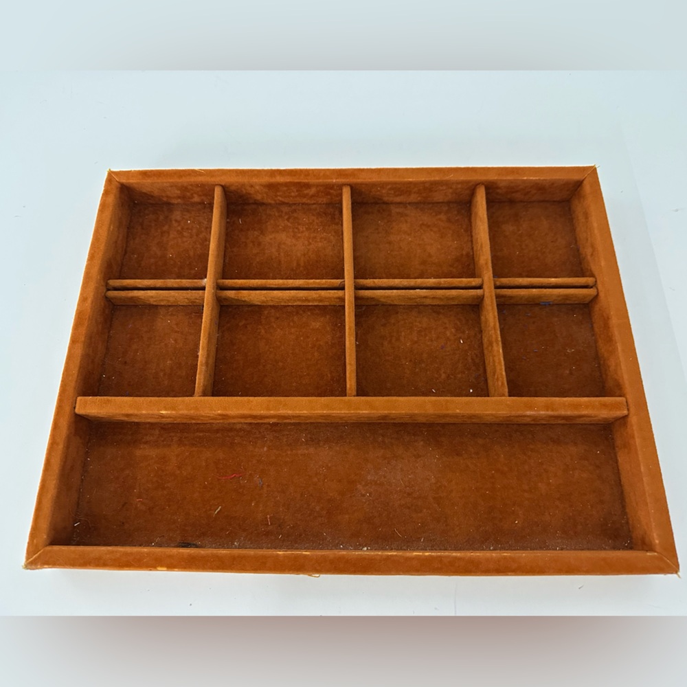 Drexel Rust Velvet (9) Section Jewelry Organizer Tray
